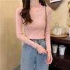 Spring and Autumn Winter Long Sleeve Sweater Women's Interior Tailored Bottom Shirt Half High Collar Korean Edition Knitted Shirt Women's Top