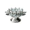 Crystal Glass Lotus Candle Holder Clear Colorful Transparent Candle Tray Non-slip Romantic Crystal Lotus Candlestick Party