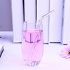 Reusable Drinking Glass Straws Heat and High Temperature Resistant Glass Straw Elbow for Smoothie Milkshakes Drinks 8mm*20cm