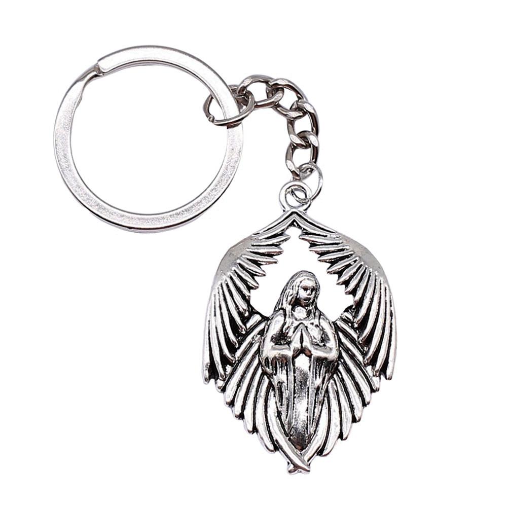 Angel Keychain Wings Charm For Students Protection Key Ring 28mm