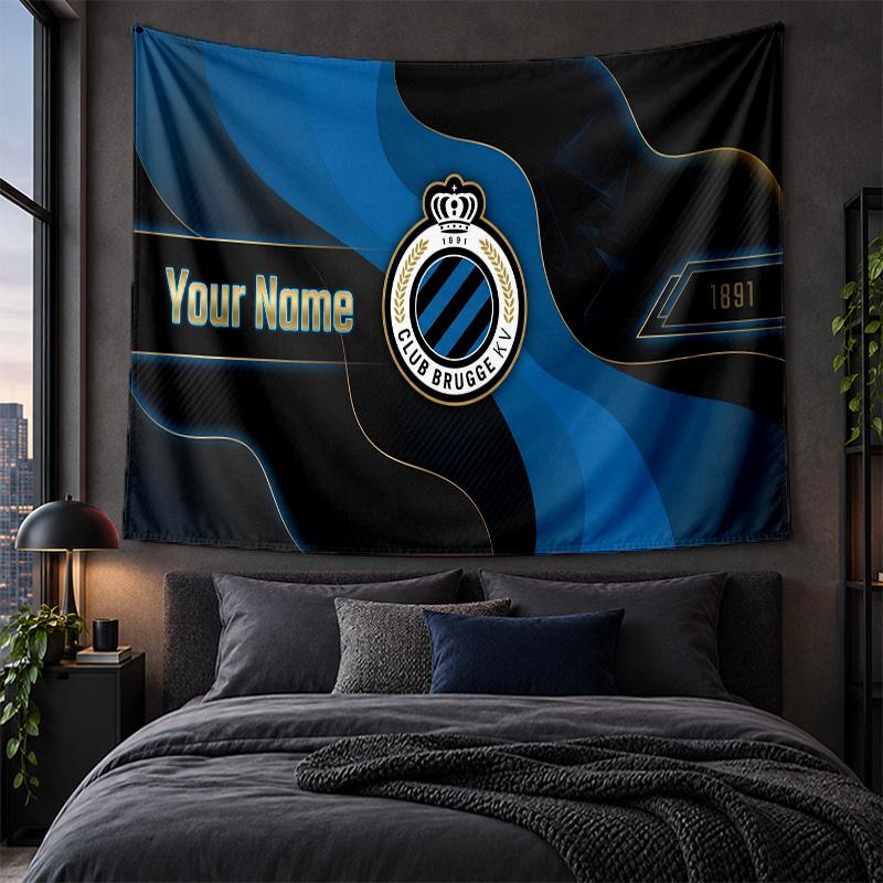 Personalized Tapestry Wall Hanging Club Brugge FC Pattern Art Background Cloth