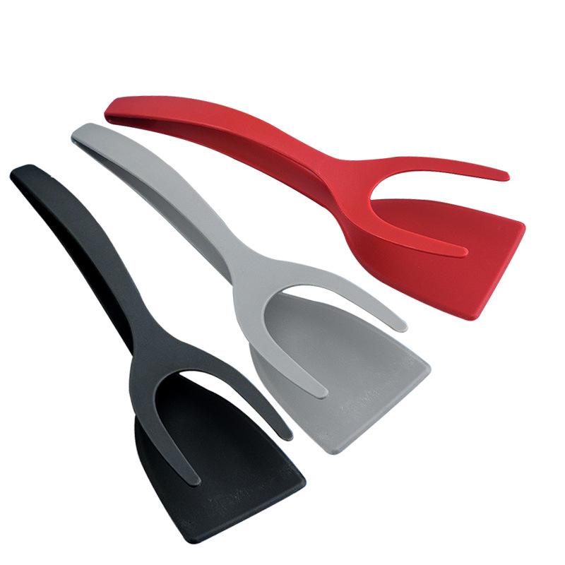 

Два в одном: нейлоновая лопатка для стейков и жарки, кухонный зажим — идеально подходит для тостов и омлетов Steak Clip