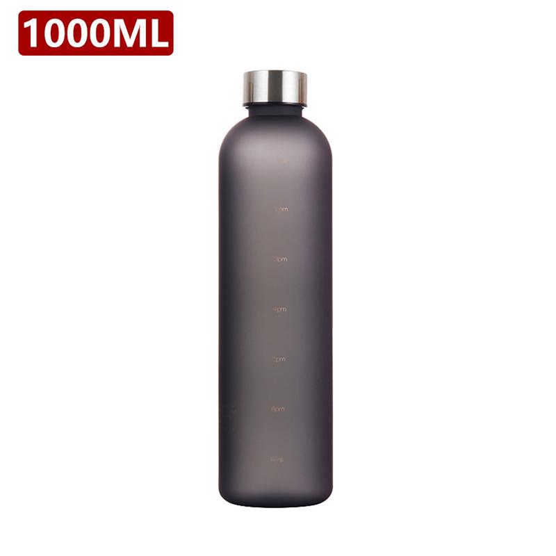 1l Water Bottle With Time Marker Gradient Frosted Plastic Cups Motivational Reusable Fitness Sports Outdoors Leakproof Bpa Free