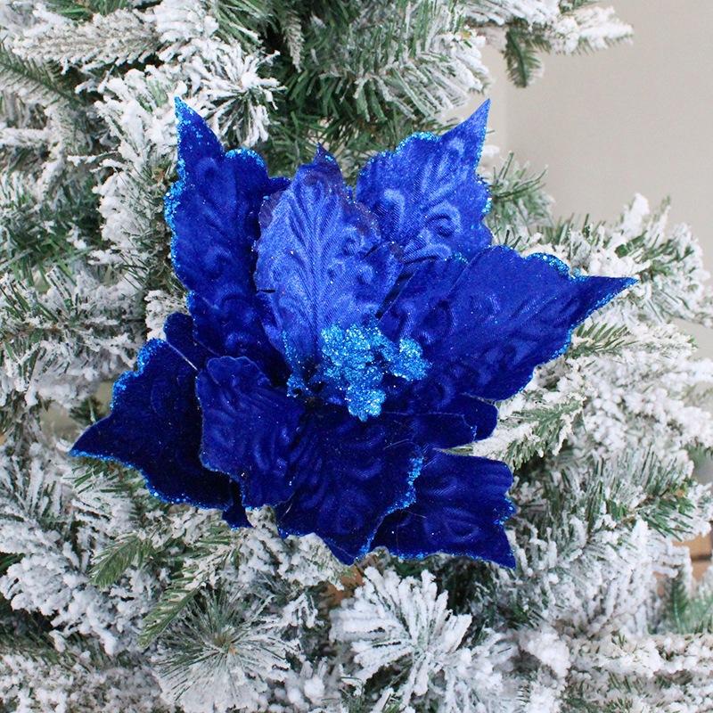 6 pcs New arrival Christmas poinsettia flowers for Christmas decor, home decor artificial flowers, christmas tree decor covers flower