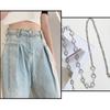 Women Metal Waist Chain, Heart & Flower Hollow Chain Belt, Adjustable Alloy Waistband with Ball Pendant for Dress Jeans