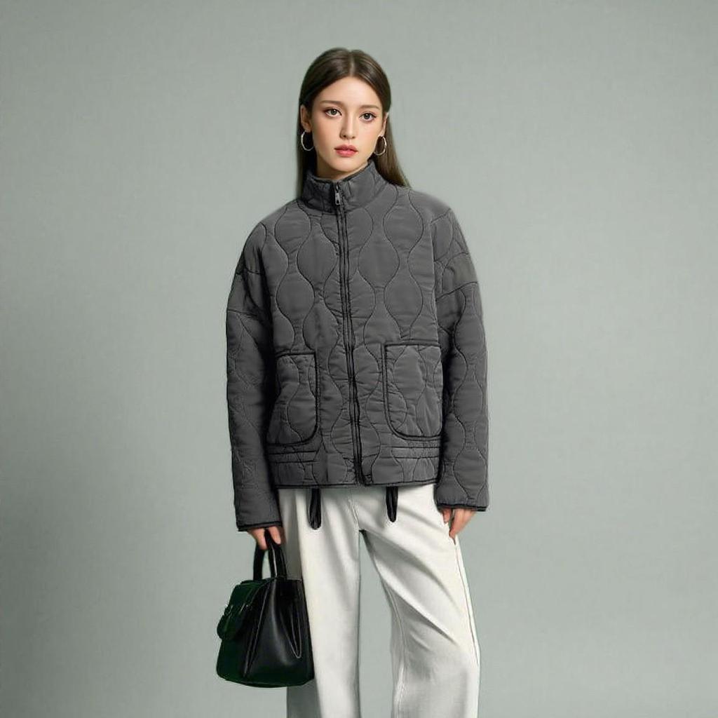 European & American Urban Casual Washed Cotton Padded Coat for Women, Autumn/Winter 2025 Collection