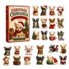 Calendario dell'Avvento di Natale 2026 Conto alla rovescia di Natale 24 Giorni Ciondolo Design Chihuahua in Acrilico Scatola Regalo Sorpresa Decorazione