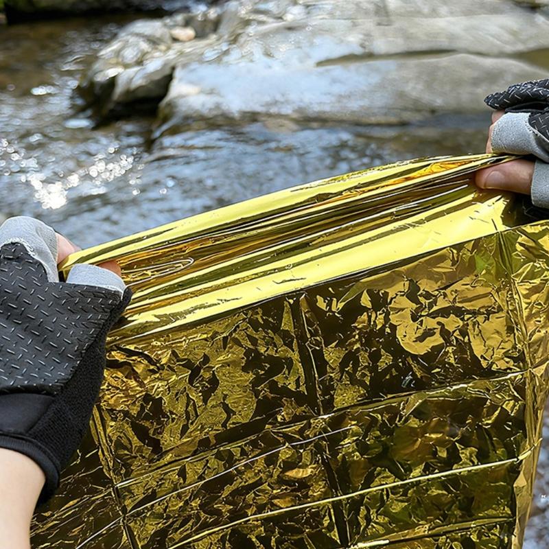 Outdoor Survival Blankets Emergency Thermal Blanket Windproof Insulation Aluminum Film Thermal Blanket for Camping