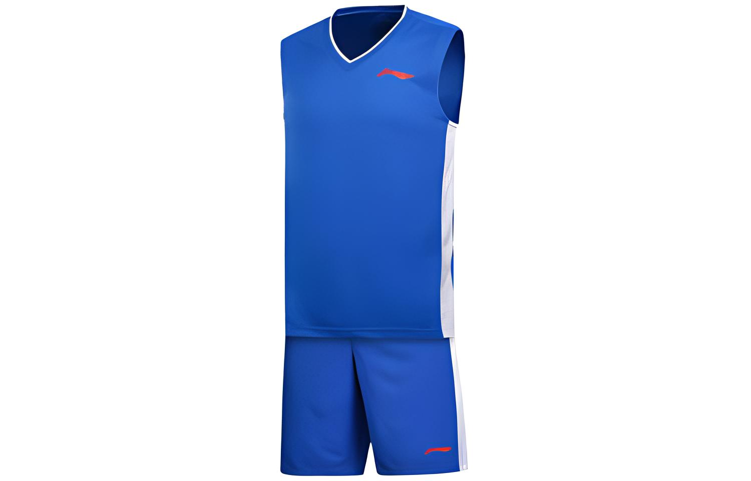 Li Ning Basketball Suits Men s Crystal Blue Thin AATP051-3 L