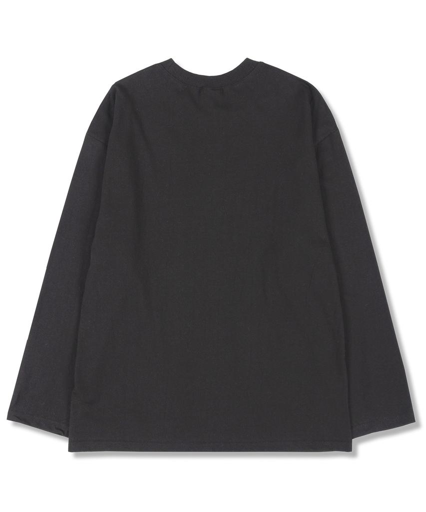 MIDNIGHT12AM M.Am Logo Oversized Long Sleeve T-Shirt Dark Gray (Ribbed Cuffs Selectable)