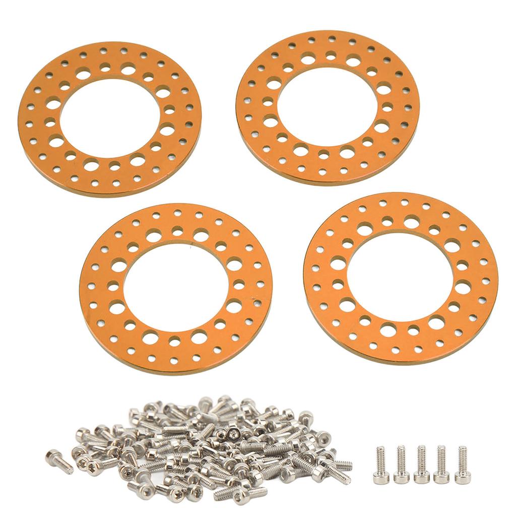 4Pcs 1.9in Wheel Outer Rings Rims Increase Stability CNC Machining Aluminum Alloy RC Wheel Outer Rings Rims for 1Celsius10 RC