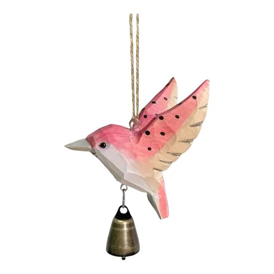 

Ручная работа Деревянная колокольчик ветра с колибри Погодоустойчивый Для помещения и улицы Сад Патио Резьба Колибри Подвесной колокольчик ветра Украшение