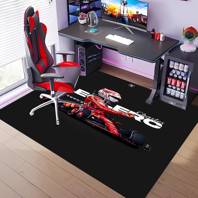 C-charles Leclerc F1 Racing-Themed Entrance Mat,Non-Slip Mat Area Rug,Room Decor,Outdoor Decor,Kitchen Rug,Doormat - Machine Washable,Easy to Clean