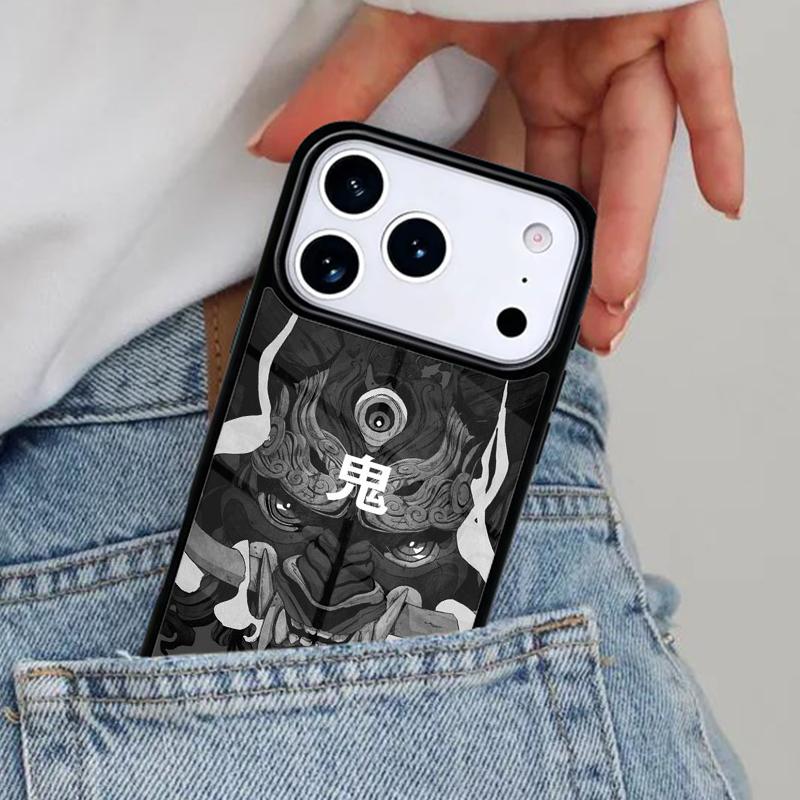 Samurai Oni Mask soft Phone Case for iPhone 17ProMax 12 13 14 15 16e 17 Pro Max Plus Air Cover