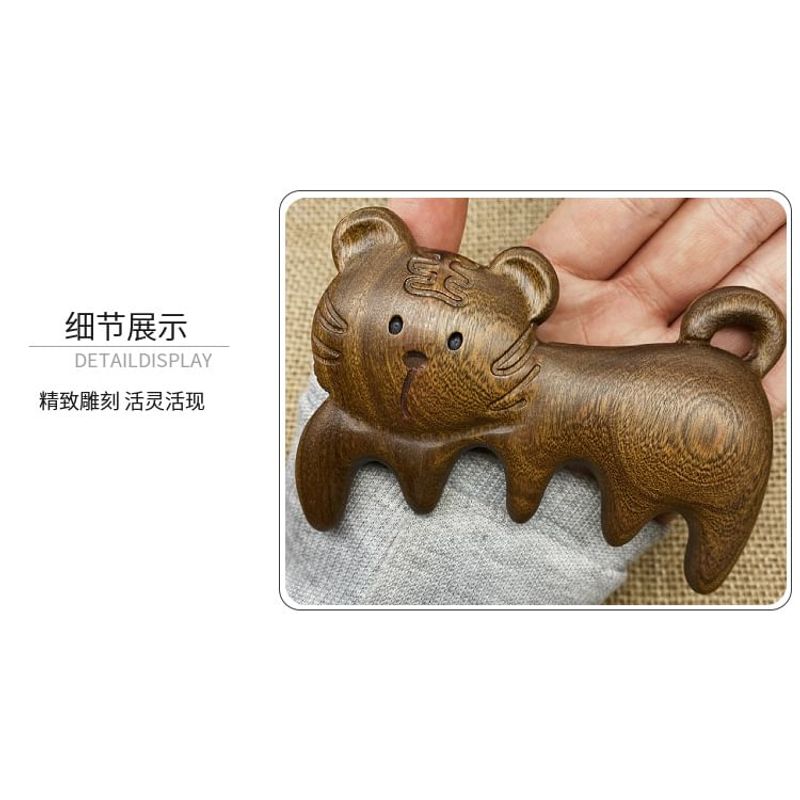 Vaje - Tiger Wooden Scalp Massage Comb