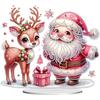 Acrylic Christmas Santa Claus Deer Table Top Diamond Painting Ornament Kits Rhinestones Desktop Ornaments for Home Office Decor