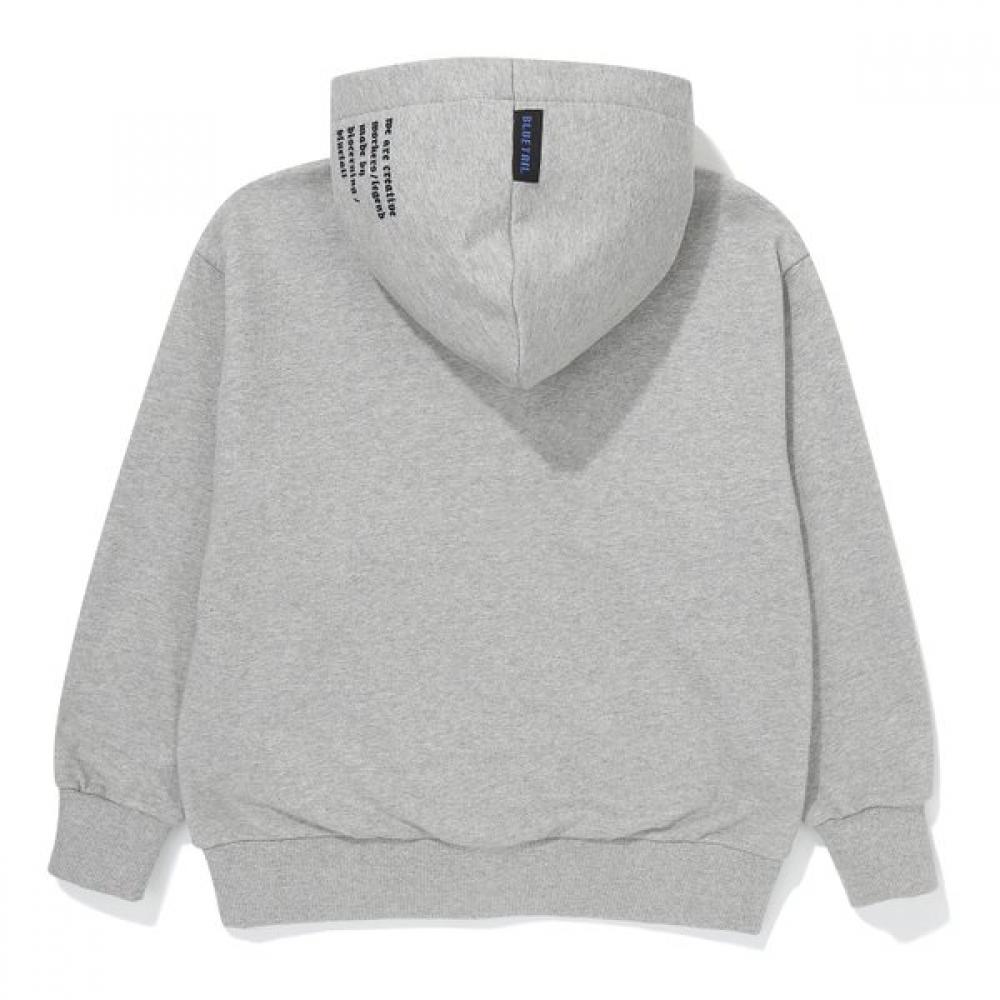 Bluetail Unisex Pocket Hooded Zip Up Melange Gray Azg3jp01mg