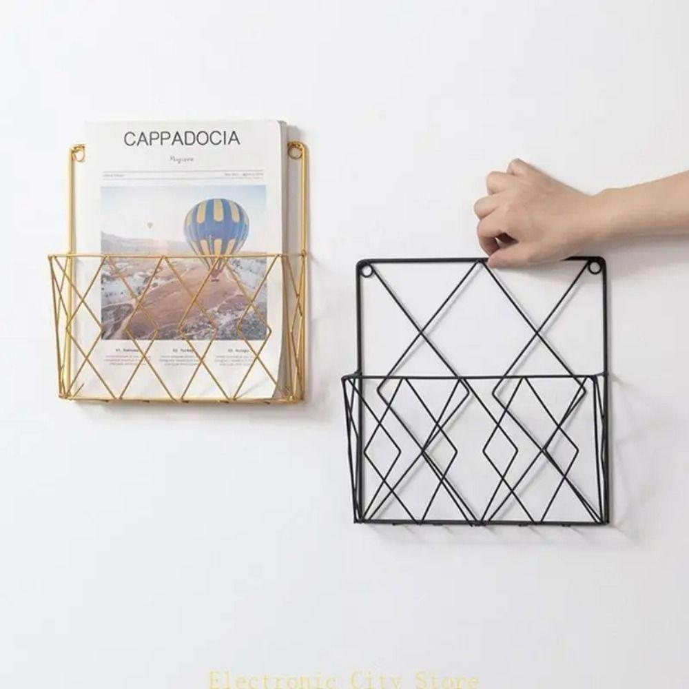 Metal Wall Files Folder Iron Wire Door Hanging Organizers Bookshelf Tabletop Display Stand  Office