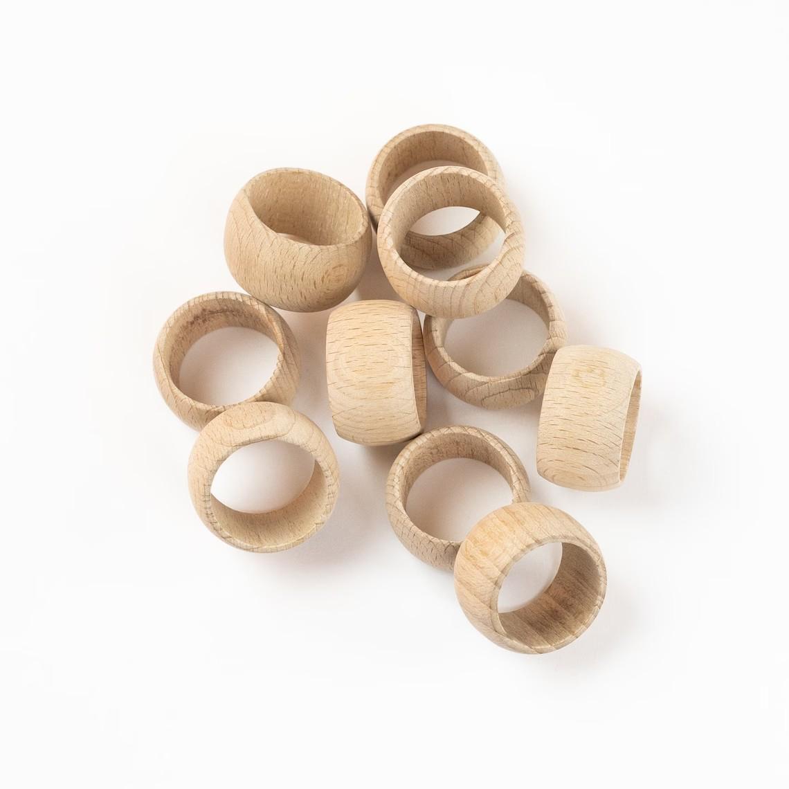 

Кольцо для салфеток из дерева, 50 мм, держатель для колец для салфеток из натурального необработанного дерева, кольцо для свадебных салфеток 6pcs