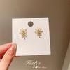 Boucles d'oreilles pendantes à la mode avec fleur, perle et pompon pour femme, bijoux de mariage, accessoires de fête