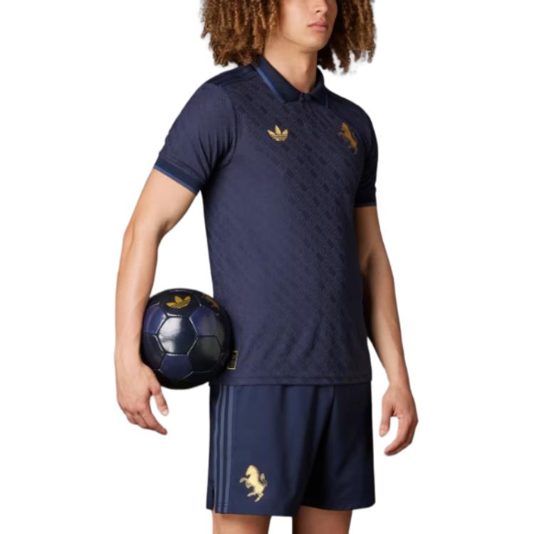 Adidas Originals SS24 Third Authentic Juventus Series Casual Sports Short Sleeve Football Shirt Men Tops Legend-Ink IY5252