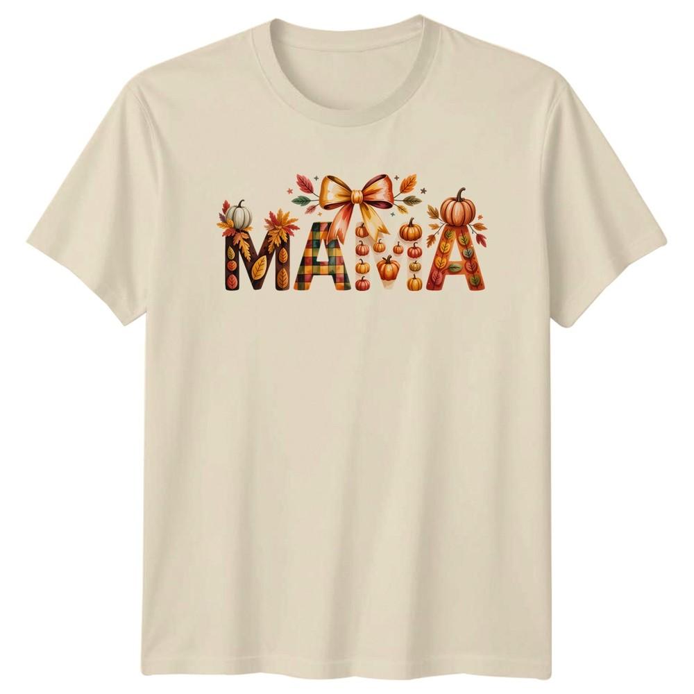 MAMA Unisexs TShirt Fall Leaves Pumpkin Autumn Mothers Day Gift For Her