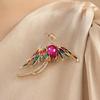 Strong Buckle Brooch Faux Crystal Colorful Phoenix Brooch, Rhinestone Animal Peacock Lapel Fade Resistant Pin, Cute Badge for Clothes Hat Bag