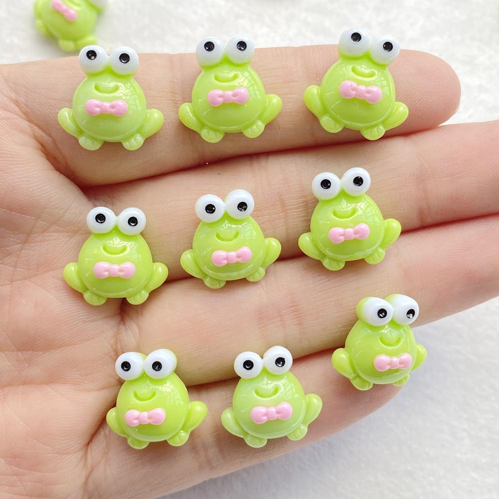 20Pcs Cute Mini Cartoon Frog Nail Art Resin Designer Charms DIY Craft For Nail 3D Decorations Jewelry