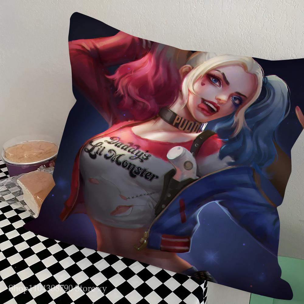 

H-Харли К-Квинн Наволочка Модная Квадратная Наволочка Спальня Диван Комната Инс Декор Подушка для Отдыха Чехол 40x40 16x16Inch