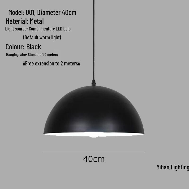 Modern Nordic Single-Head Pendant Light for Hotels, Bars, and Restaurants - Industrial Retro Style Lampshade.