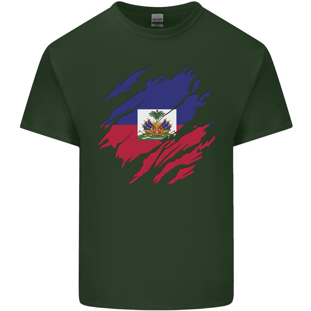 Torn Haiti Flag Haitian Day Football Unisexs Light Cotton TShirt
