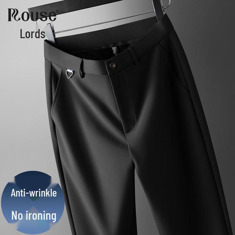 

ROZ Men s Wrinkle-Free Straight-Leg Casual Trousers 6XL