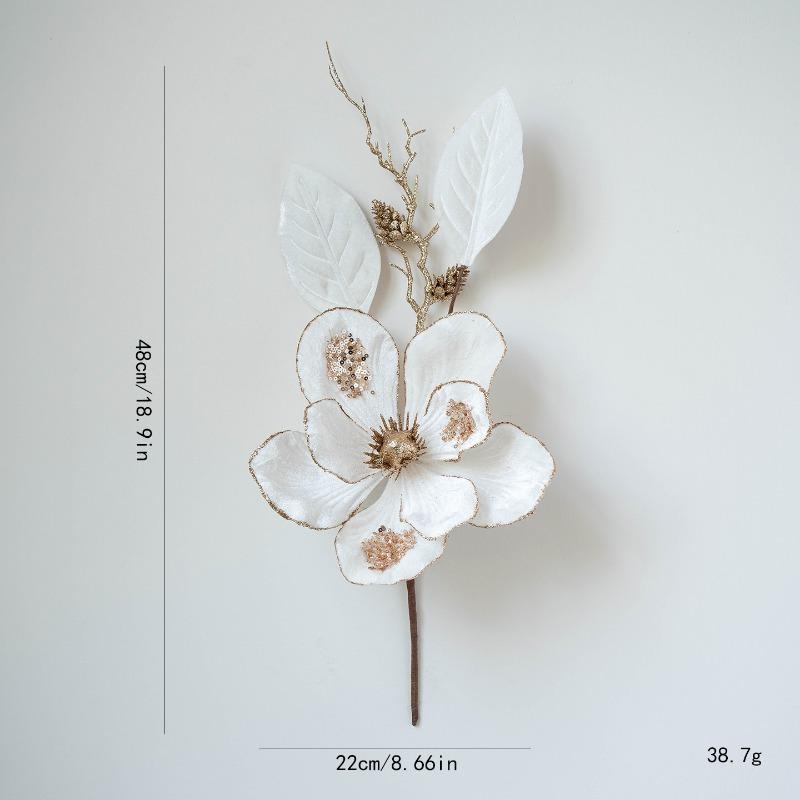 

Новый рождественский светлый роскошный фаленопсис, имитация цветка магнолии, черенки, украшение обеденного стола, украшение гостиной белый