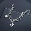 Letter bracelet for men, titanium steel, non-fading, fashionable and personalized design jewelry, high-end versatile couple's accessory for women