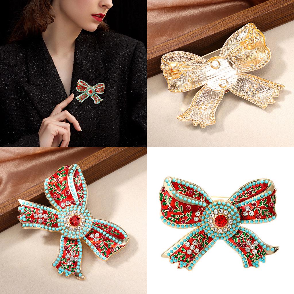 Vintage-inspirierte Schleifenbrosche Elegante Reversnadel mit glänzenden Kristallen Perfekt für Hochzeiten und Partys