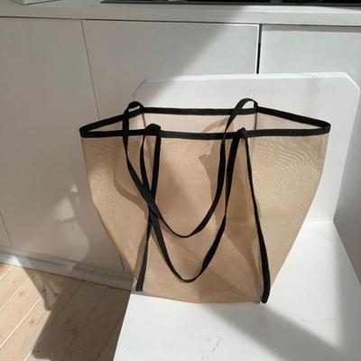 Mode Sommer Strand Große Kapazität Mesh Design Schulter Tasche Frauen Aushöhlen Top Griff Shopper Totes Tasche