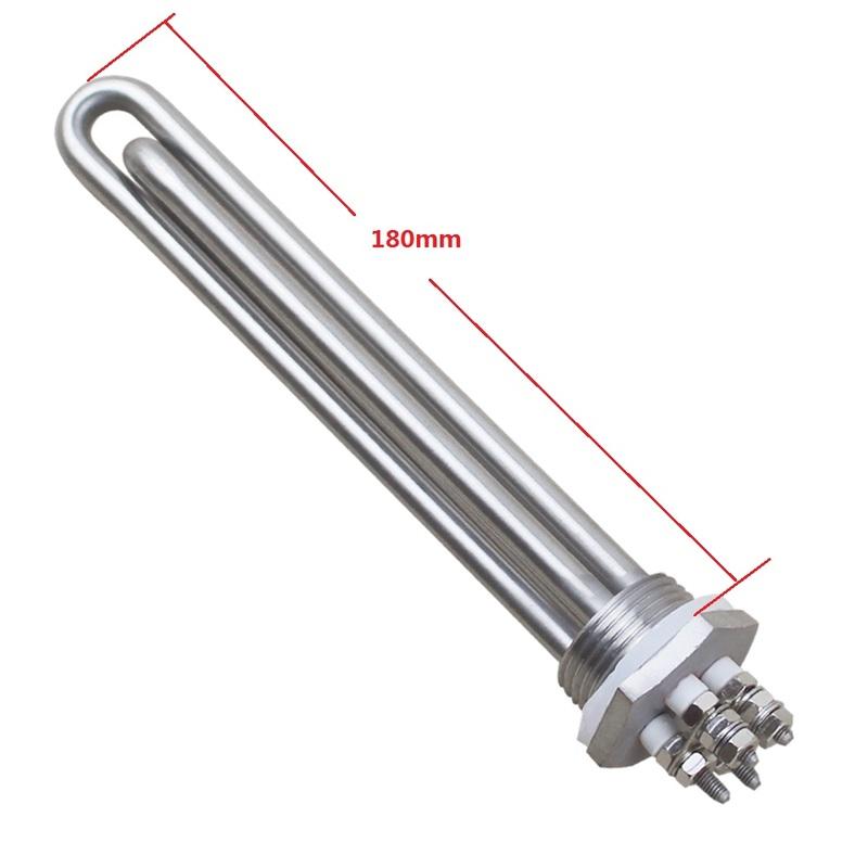 DERNORD 12V 24V 36V 48V Water Immersion Heater 1Inch NPT Thread Electric Heating Tube 304SUS