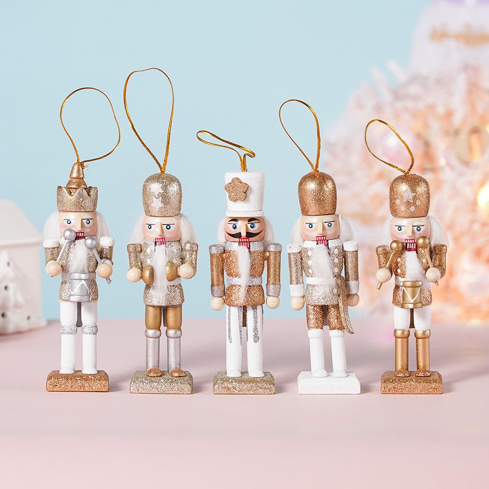 

Nutcracker Shelf Decor Set of 5Pcs Wooden Christmas Village Display for Tabletop/Bookshelf Xmas Collection Christmas Gift Friend