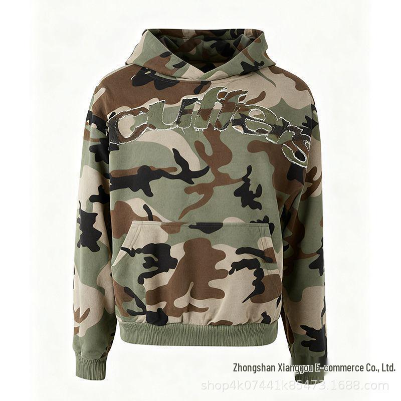 Корейская ретро камуфляжная толстовка с капюшоном Small камуфляжный