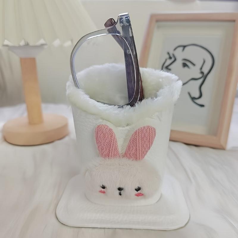 1 Stück Plüschgefüttertes Brillenetui - Niedliches Tierdesign, Kunstleder, Ideal für Schreibtisch oder Nachttisch, Schützt Brillen und Stifte