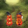 Halloween Pumpkin Stack Yard Signs with Spooky Witch Hats for Outdoor Party Decor - Set of 2 Pieces