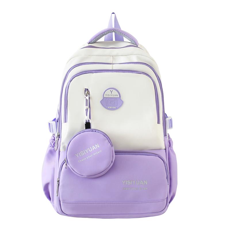 Lightweight Contrast Backpack Student Schoolbag Large Capacity Backpack