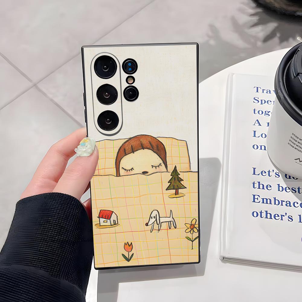 Y-Yoshitomo Nara Phone Case For Samsung S26 Ultra S25 Edge Ultra S23 S22 S21 S20 Ultra Plus S24 Fe Cover