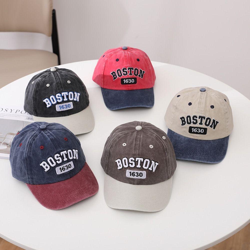 Patchwork Baby Baseball Hat Cotton Children's Sunhat Casual Letter Peaked Cap  Outdoor