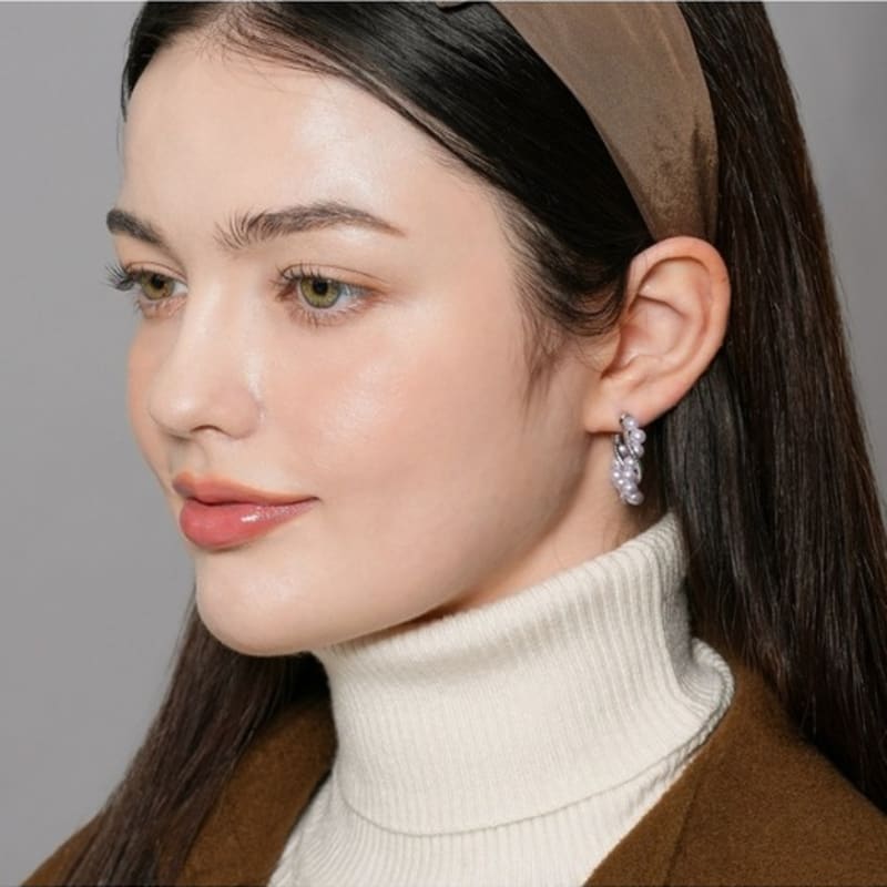 Dana Burton Breeze Pearl Hoop Earrings