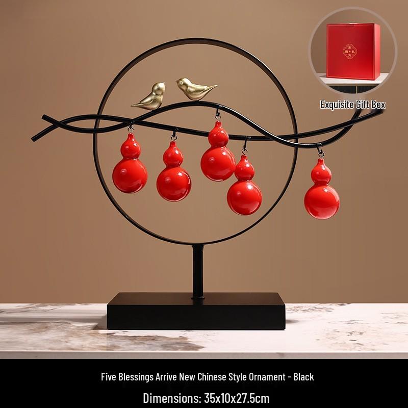 Luxury Ruyi Chinese Persimmon Ornament - Premium Living Room & Entryway Decoration, Perfect for Housewarming & Annual Gift Celebrations.
