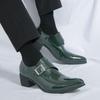 Luxury Black High Heel Men's Shoes Fashion Moccasin For Men Wedding Shoes Casual Dress Leather Pointed Toe Shoes Man Oxford Shoe