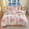 Ins Style Korean Bedding Set Breathable 3/4pcs Bed Sheets Set Quilt Covers Solid Duvet Covers for Home School  Fundas Nórdicas
