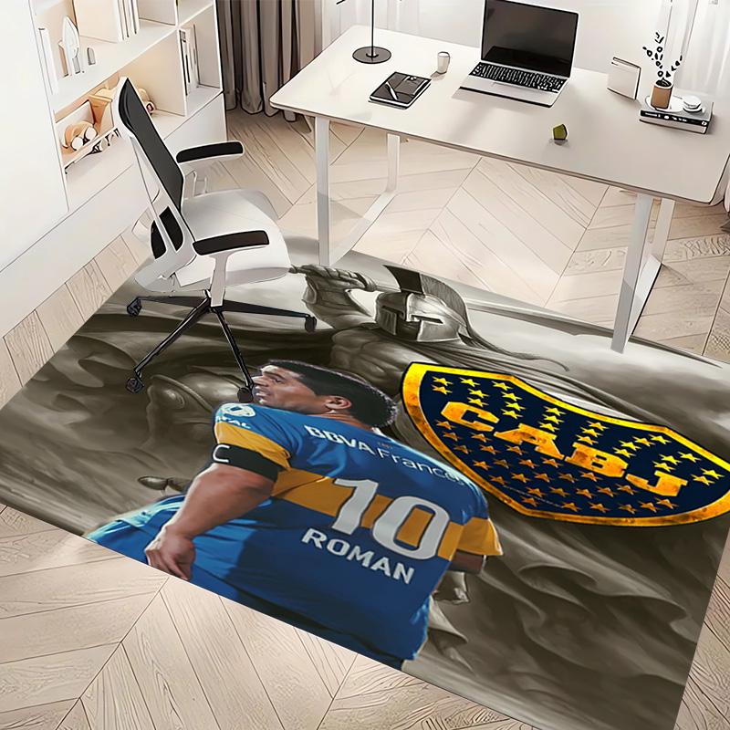 1pc Club Atlético Boca Juniors Print Area Rug - Soft, Washable Non-Slip Indoor Mat, Living Room, Home Office Decorative Rug,Office Decorative