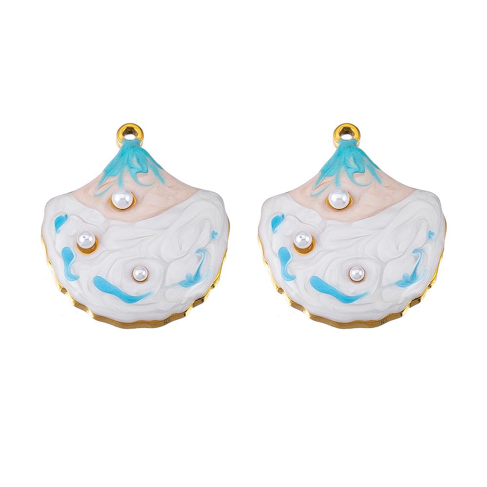 

Seashell Pendant Charms Oil Drip Enamel Stainless Steel Sea Animals, DIY Jewelry, Bracelet Maker, Charms, 2 pcs/lot синий